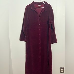 Vintage corduroy wine colored New York City Street fashion trench coat